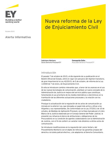 Nueva Reforma De La Ley De Enjuiciamiento Civil