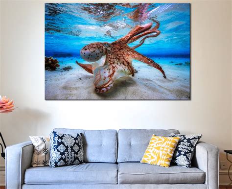 Octopus wall art Octopus wall decor Octopus canvas art Octopus | Etsy