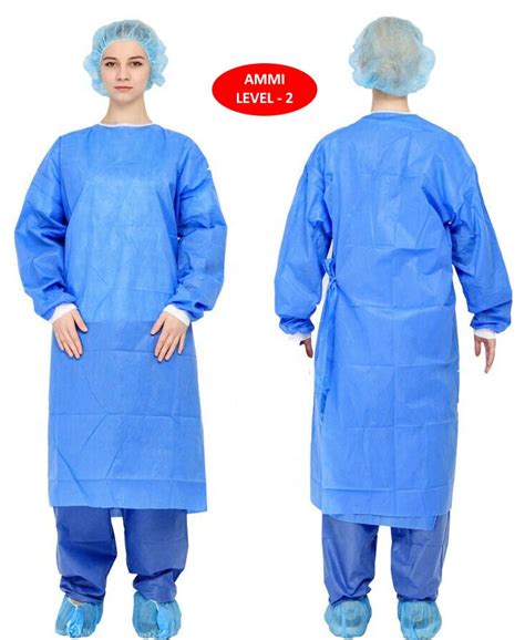 LEVEL 2 100 Pack Blue Disposable Isolation Gowns PPE FDA CERTIFIED