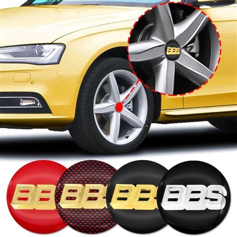 LAIFU New 4pcs 56mm Tire Hub Center 3D BBS Logo Sticker Hub Cap Decal