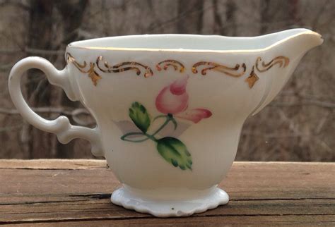 Vintage 1940s Porcelain Creamer Made In Occupied Japan Pretty Etsy