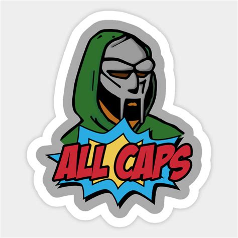 Mf Doom All Caps Realhiphop Sticker Teepublic