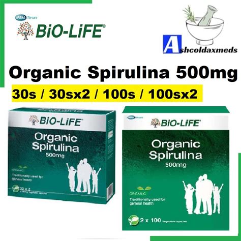 Biolife Organic Spirulina 500mg 30s 30sx2 Or 100s 100sx2 EXP05 2026