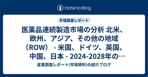 医薬品連続製造市場の分析 北米、欧州、アジア、その他の地域（row） 米国、ドイツ、英国、中国、日本 2024 2028年の市場規模