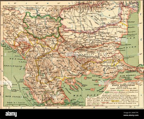 Map Of The Balkan States 1856 1885 Stock Photo Alamy