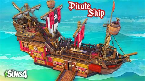 Sims Pirate Ship No Cc Speed Build Kate Emerald Youtube