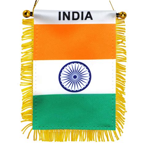 India Fringy Window Hanging Flag 4 X 6 Inch Anley Flags