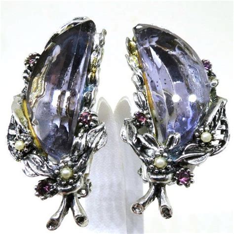 Vintage Amethyst Rhinestone Earrings