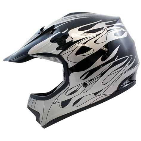 Purchase YOUTH BLACK FLAME DIRT BIKE ATV MOTOCROSS HELMET MX ~S in ...