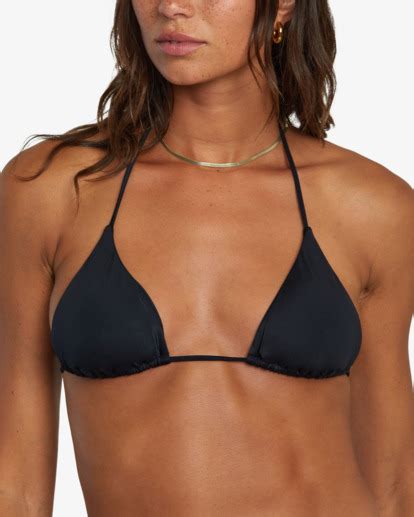 SOLID HALTER TRIANGLE BIKINI TOP RVCA