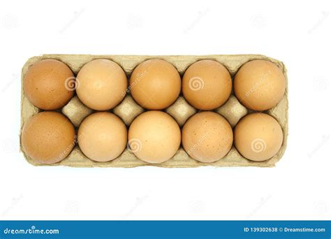 10 Eggs In Carton Egg Box Stock Photo Image Of Shell 139302638