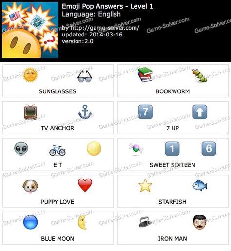 Emoji Pop Answers • 2022 • Game Solver