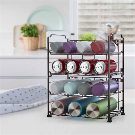 Auledio Water Bottle Organizer Rack Adjustable Wine Rack, 2 Pack ...