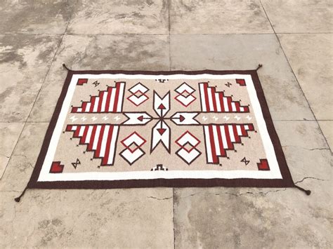 Hand Woven Navajo Kilim Wool Dhurrie Geometric Patterned Western