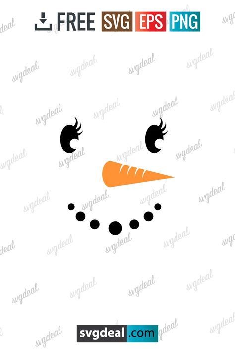 Free Snowman Face Svg - SVGDeal.com