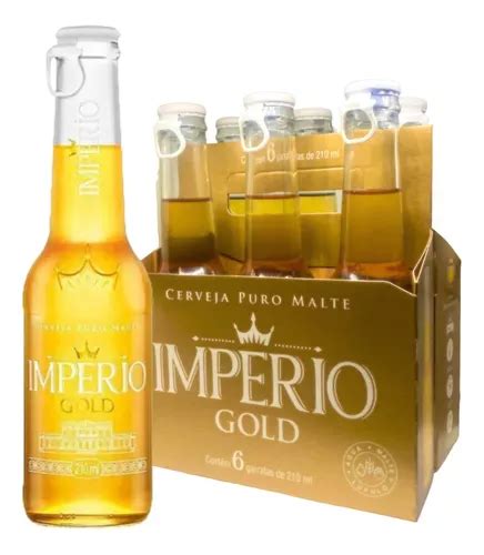 Cerveja Premium Império Gold Puro Malte Long Neck 210ml 6un MercadoLivre