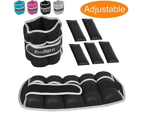 09kg Each Black Prodigen Adjustable Ankle Weights Set For Men