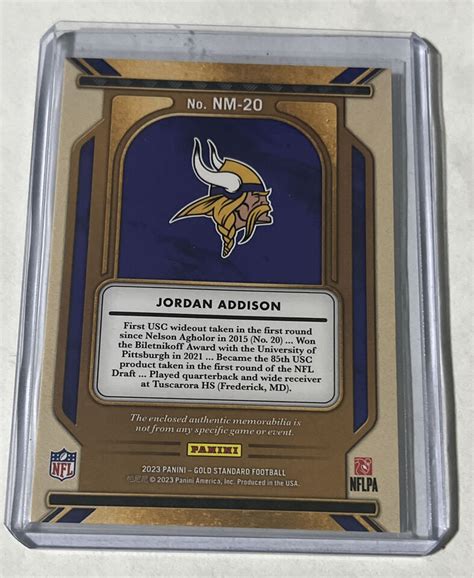 2023 Panini Gold Standard Jordan Addison Newly Minted White Gold 49