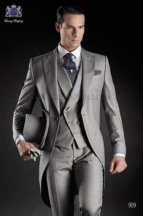 Italian Bespoke Wedding Morning Suit Fil A Fil Style 909 Ottavio