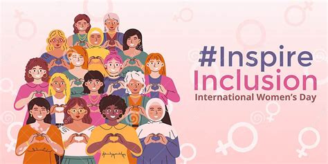 International Women S Day Horizontal Template Slogan Of Inspire