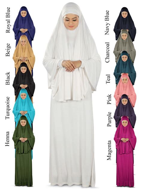 Mybatua Muslim Women White Prayer Abaya Hajj And Dua Prayer Set 100