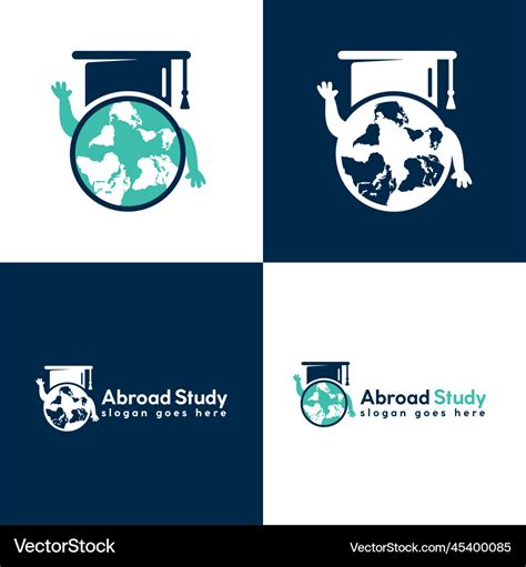 Study abroad logo design Royalty Free Vector Image