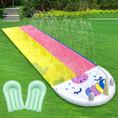 Slip And Slide Lawn Inflatable Water Slide Heavy Duty Slip Slide With 2