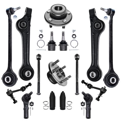 Detroit Axle 16pc Rwd Front Lower Control Arms Wheel Hubs Suspension Kit Replacement For