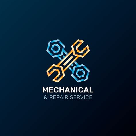 Modelo de design de logotipo de reparo mecânico gradiente Vetor Grátis