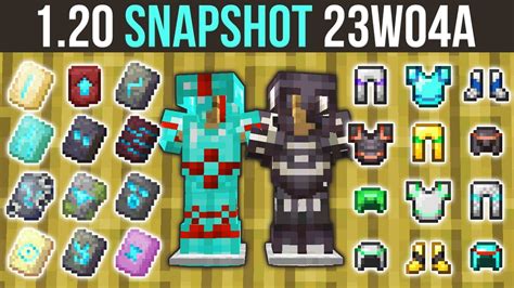 Minecraft 1 20 Snapshot 23w04a Over 600 Armor Trims Youtube