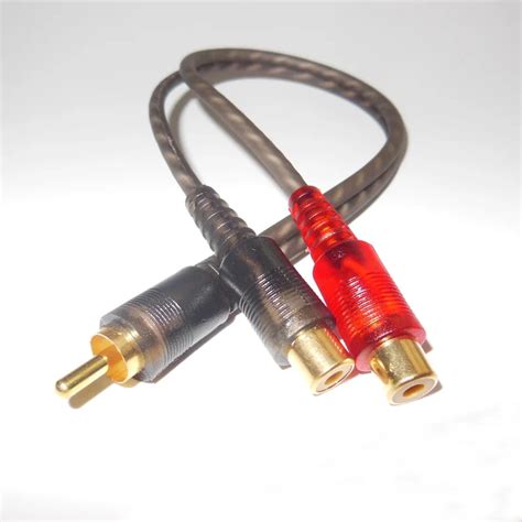 Car Styling 2pcs Auto Audio Rca Wire Speaker Cables 2 Rca Female To 1