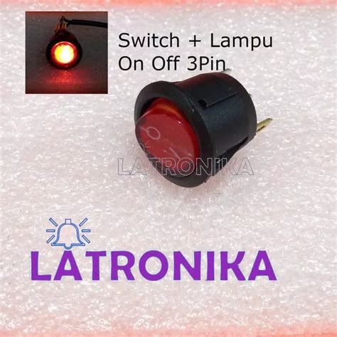 Jual Switch Bulat Lampu 20mm Saklar Bulat Dengan Lampu Switch On Off