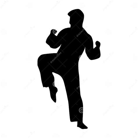 Illustration Taekwondo Athlete Silhouette. Silhouette of Martial Art ...