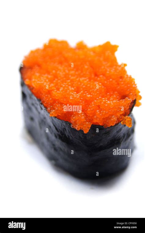 Tobiko Sushi Flying Fish Eggs Sushi Stock Photo Alamy