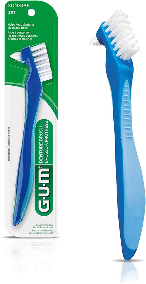 Amazon.com: GUM Denture Brush - Dual Headed Hard Bristle Toothbrush for ...