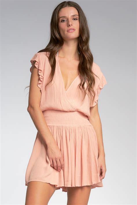 Blush Pink Smocked Mini Dress At Maria Vincent Boutique