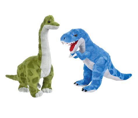 Mozlly Value Pack - Blue T-Rex Dinosaur Stuffed Animal AND Green ...