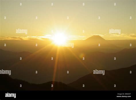 Mt. Fuji and sunrise Stock Photo - Alamy