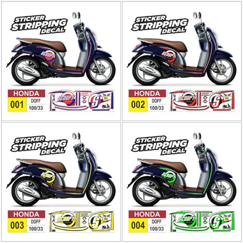 Jual Stiker Striping Honda Scoopy Karbu 2010 Variasi AR 01 Doff Semua