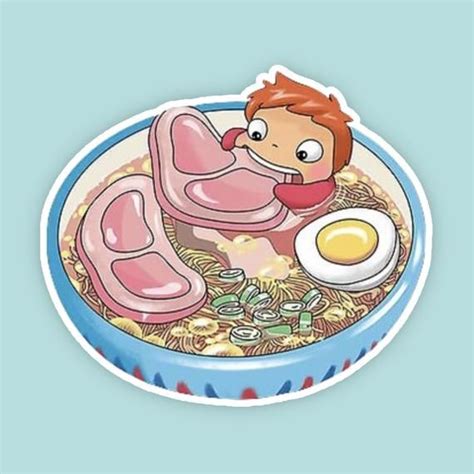 Ponyo Eating Ramen Bowl with Ham for Journal Planner | Etsy | Ponyo ...