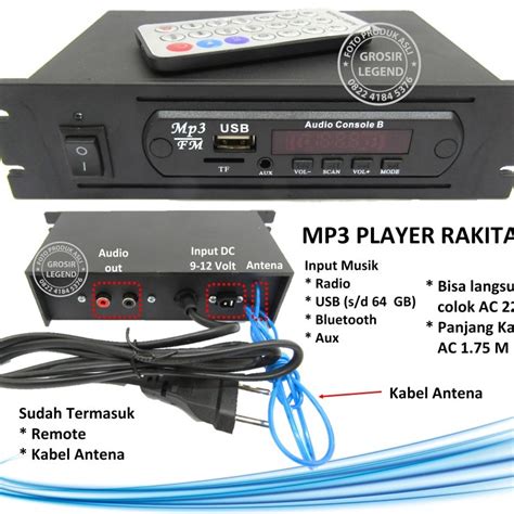 Jual Rakitan USB MP3 FM Player Amplifier AC In 220V Bluetooth Shopee