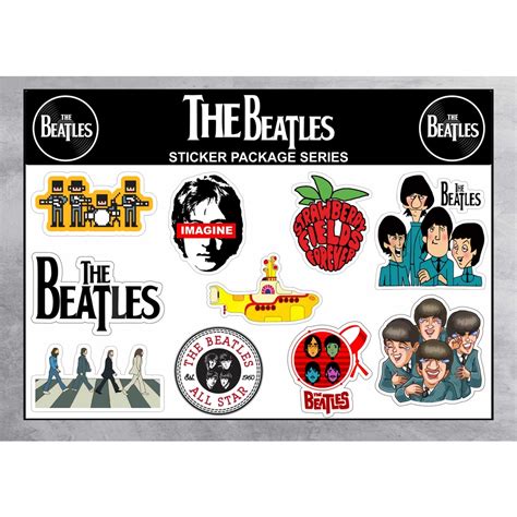 Jual STIKER THE BEATLES STICKER STIKER MOTOR STIKER HELM PACKAGE STIKER