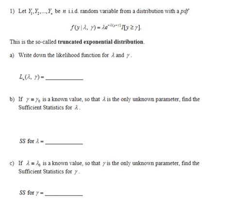 Solved Let Y Y Dots Yn Be N I I D Random Variable From Chegg