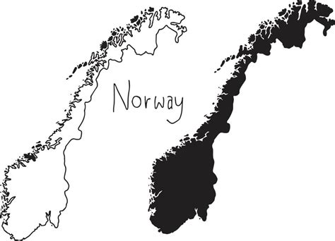 Printable Norway Map Outline And Silhouette – Free download and print ...