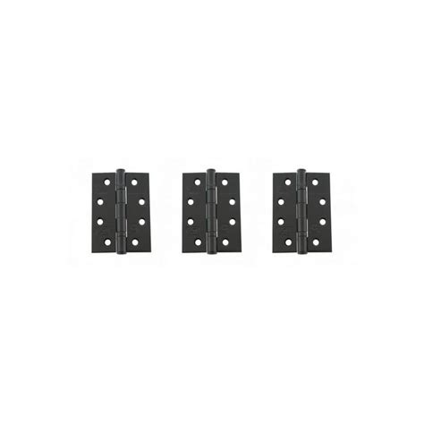 Atlantic Ball Bearing Hinges Grade 11 Fire Rated 4 X 3 X 25mm Set Of 3 Matt Black