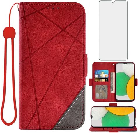 Asuwish Compatible With Samsung Galaxy A03 Core Wallet Case And Tempered Glass