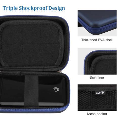 Agptek Eva Shockproof Hard Drive Carrying Case Travel Carrying Case For