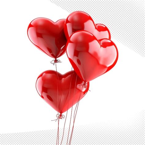 Premium Psd Red Balloons Isolated Transparent Background