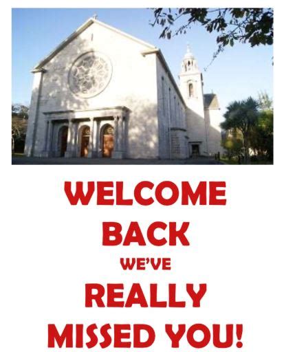 Welcome Back Church Of St Thérèse Mount Merrion Parish