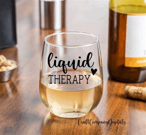 Liquid Therapy Wine Glass Svg Wine Bottle Svg Funny Wine Etsy